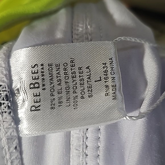 Ree Bees women's neon green/animal print one piece Swimwear size L - Picture 8 of 8